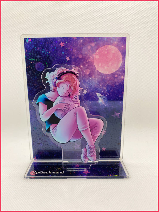 Plüschmond# Acryl-Stand