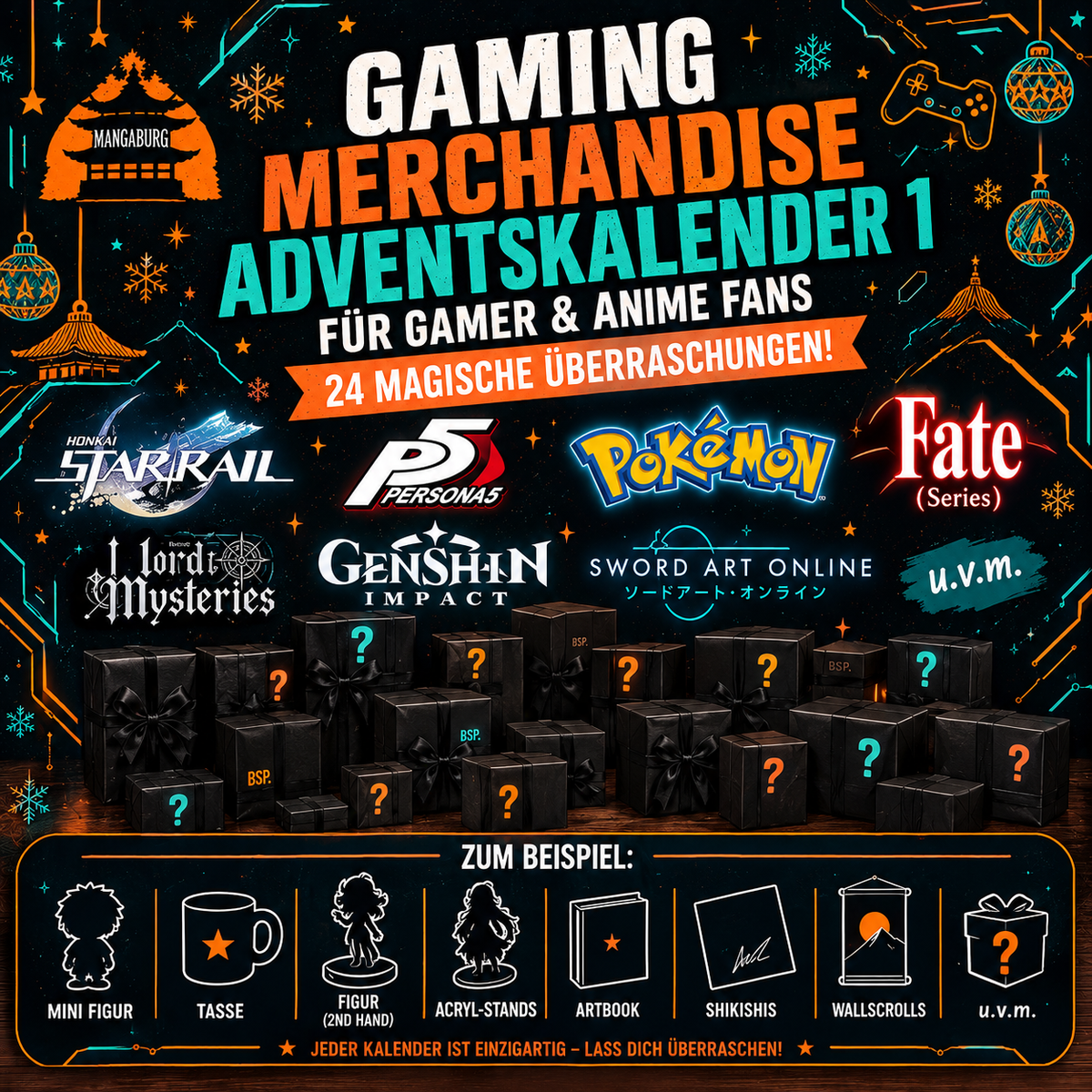 Adventskalender Merchandise - Gaming 1 (inkl. 2 Anime-Figuren!)