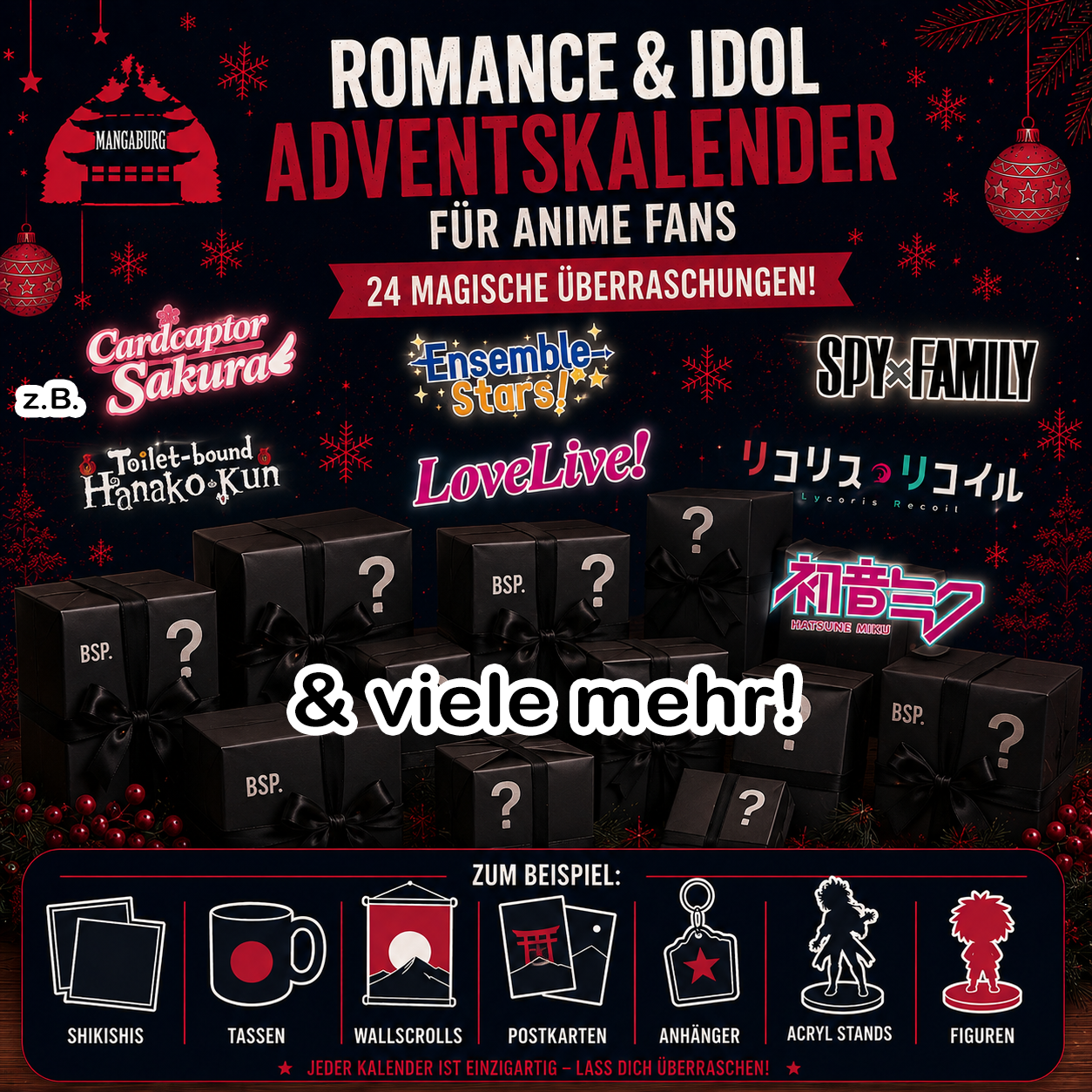 Adventskalender Merchandise - Shojo & Male-Idols 1 (inkl. 2 Anime-Figuren!)