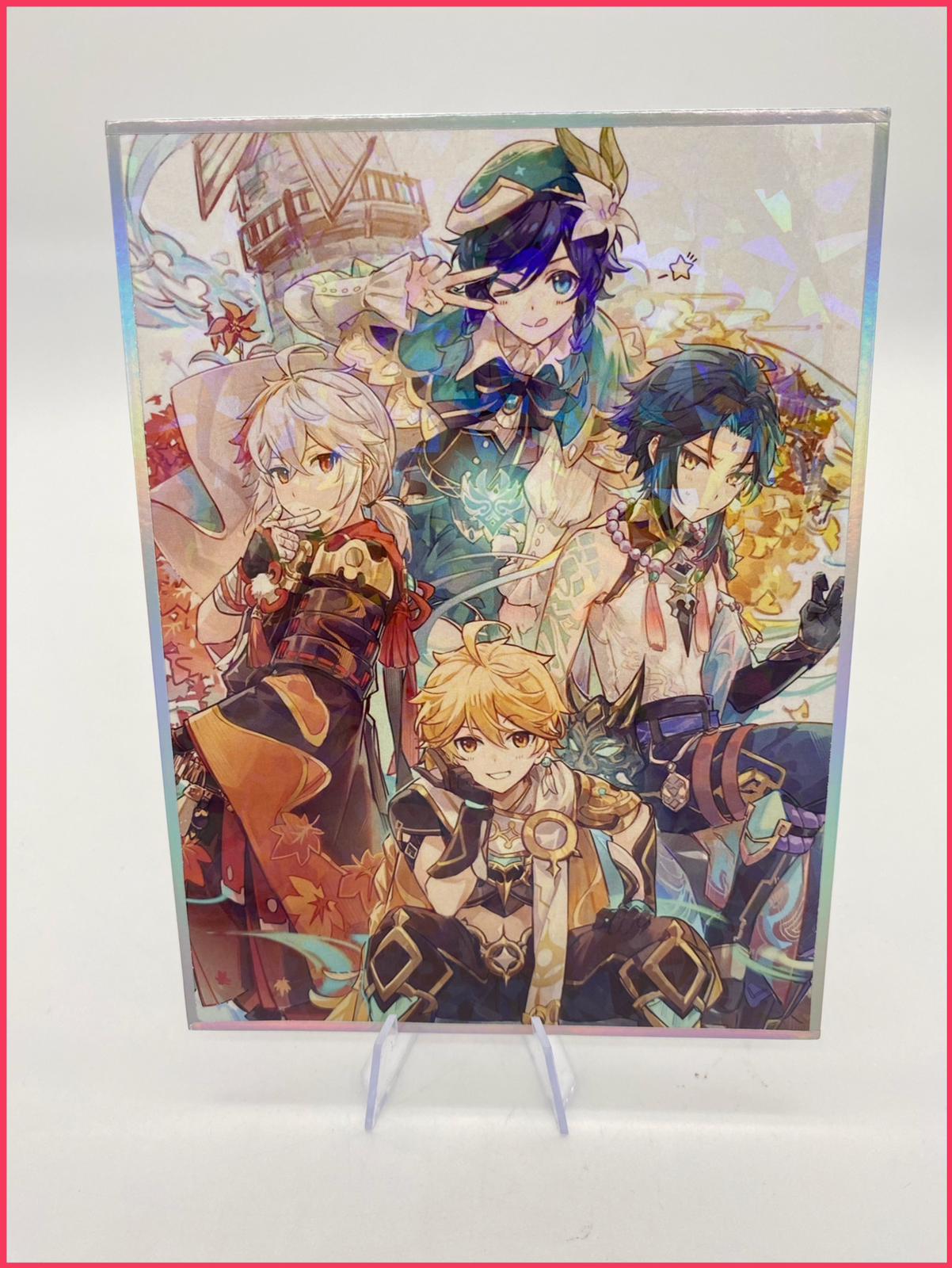 Genshin Impact Shikishi - Aether, Kazuha, Venti, Xiao Holo-Effekt
