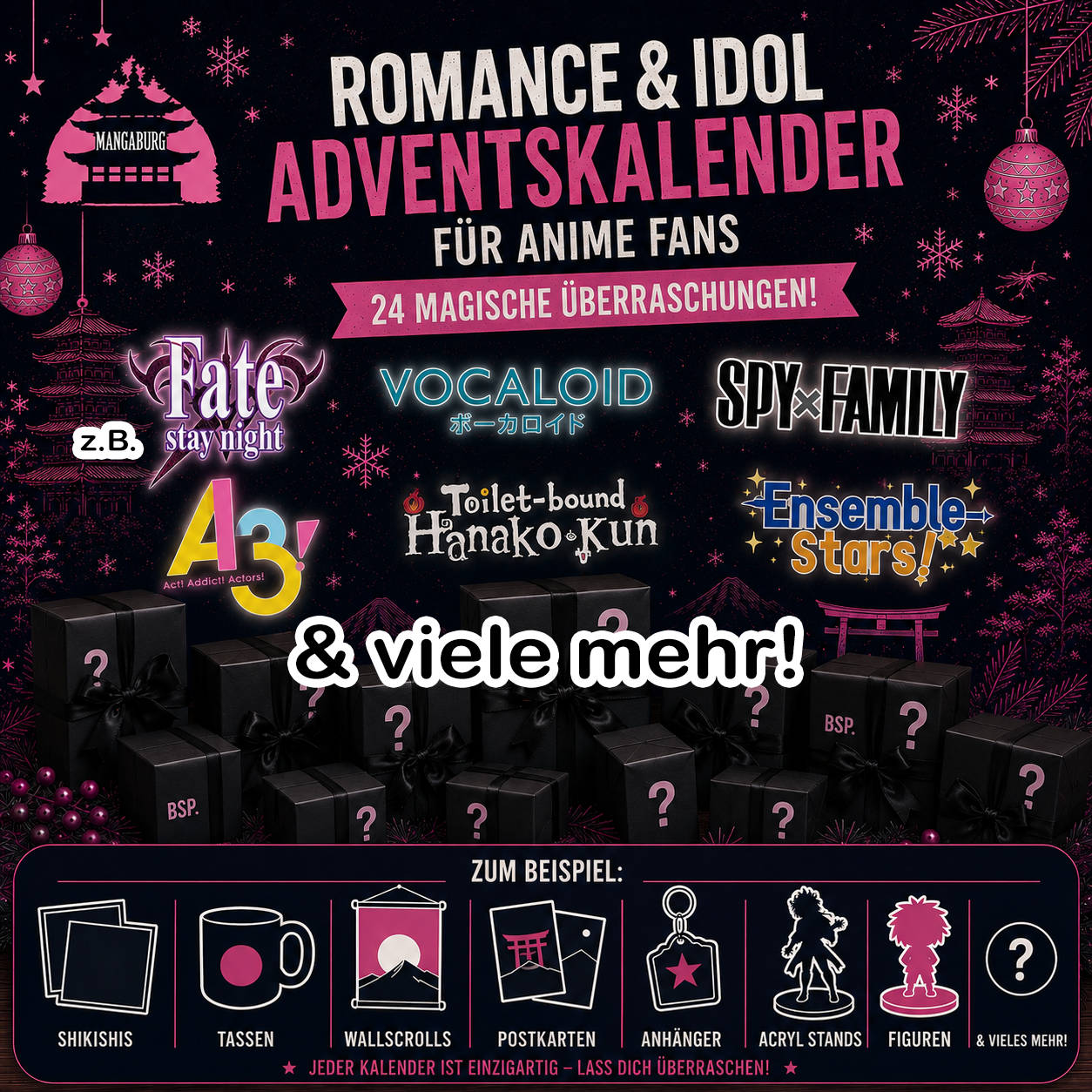 Adventskalender Merchandise - Shojo & Male-Idols 2 (inkl. 2 Anime-Figuren!)