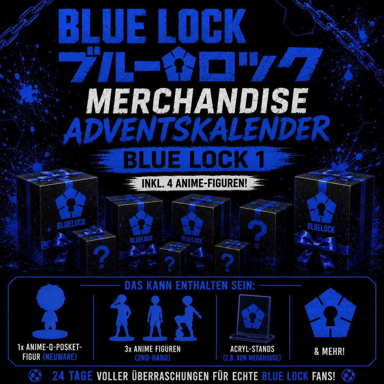 Adventskalender Merchandise - Blue Lock 1 (inkl. 4 Anime-Figuren!)