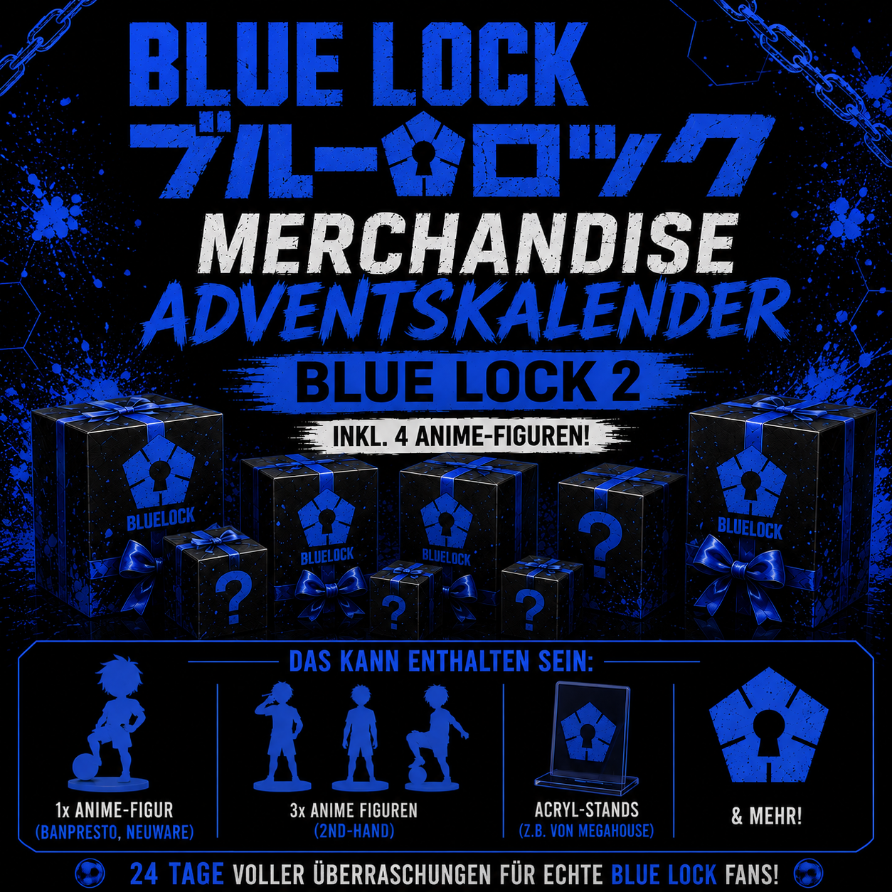 Adventskalender Merchandise - Blue Lock 2 (inkl. 4 Anime-Figuren!)