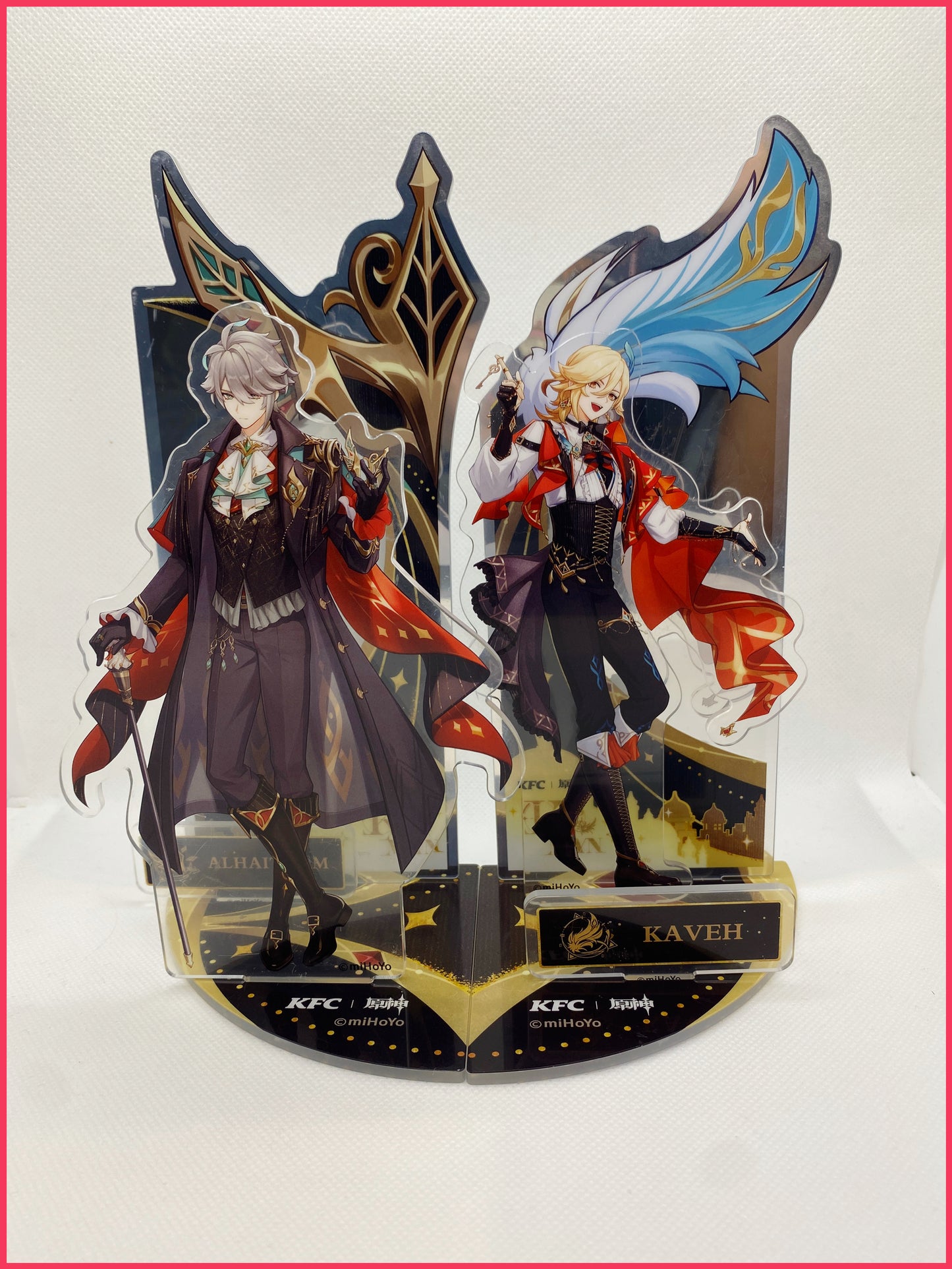 Genshin Impact Acryl-Stand XL Set - Alhaitham & Kaveh - Mihoyo x KFC Collab