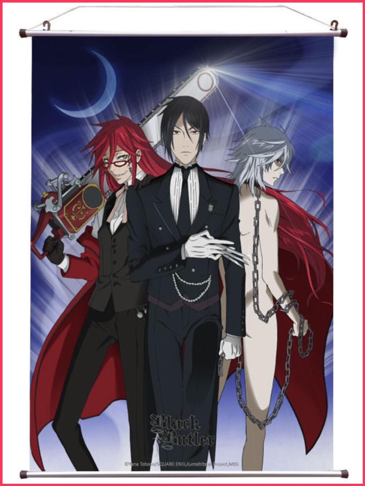 Black Butler - Sebastian, Grell & Pluto Wallscroll