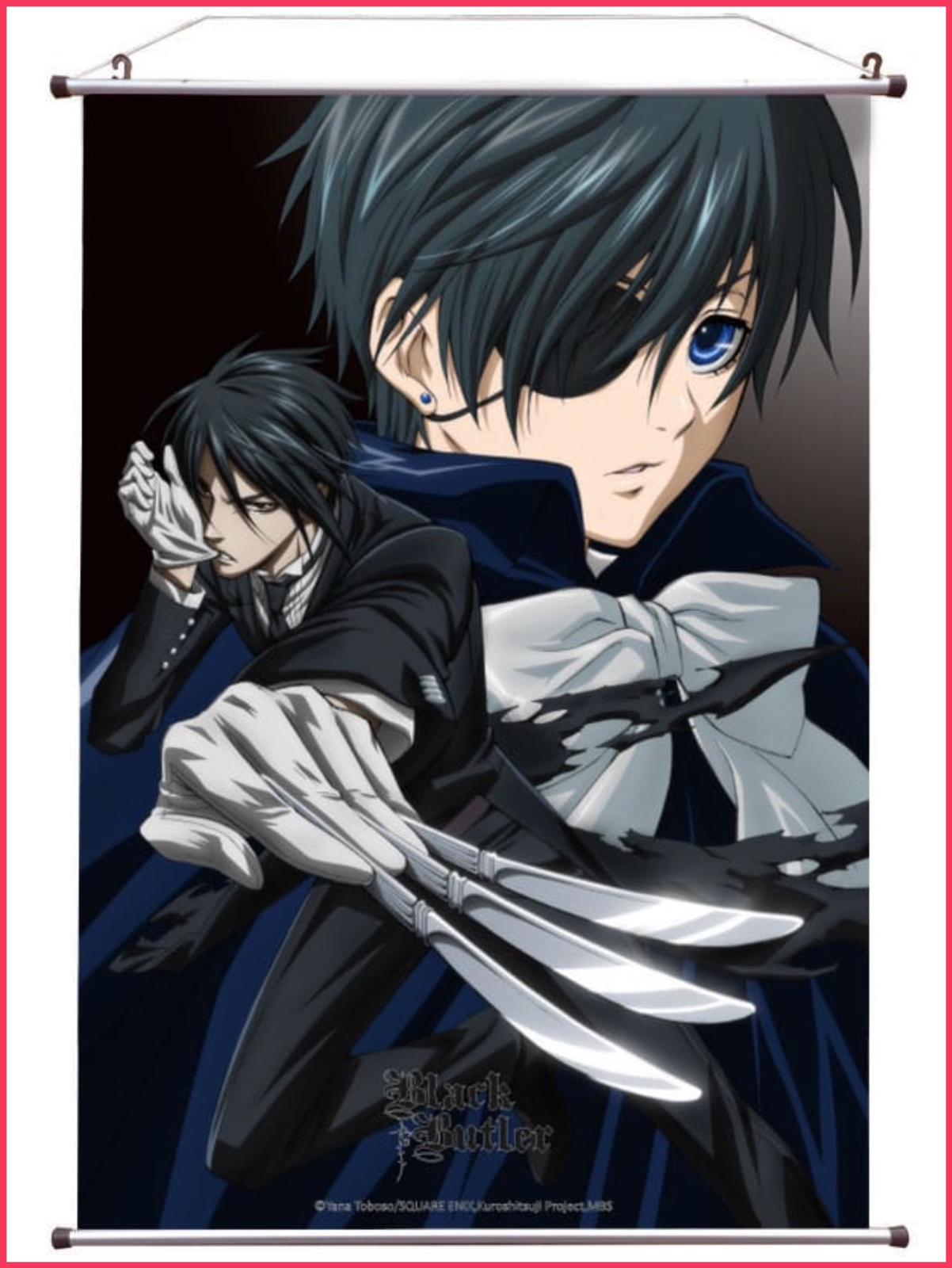 Black Butler - Ciel & Sebastian Knives Wallscroll