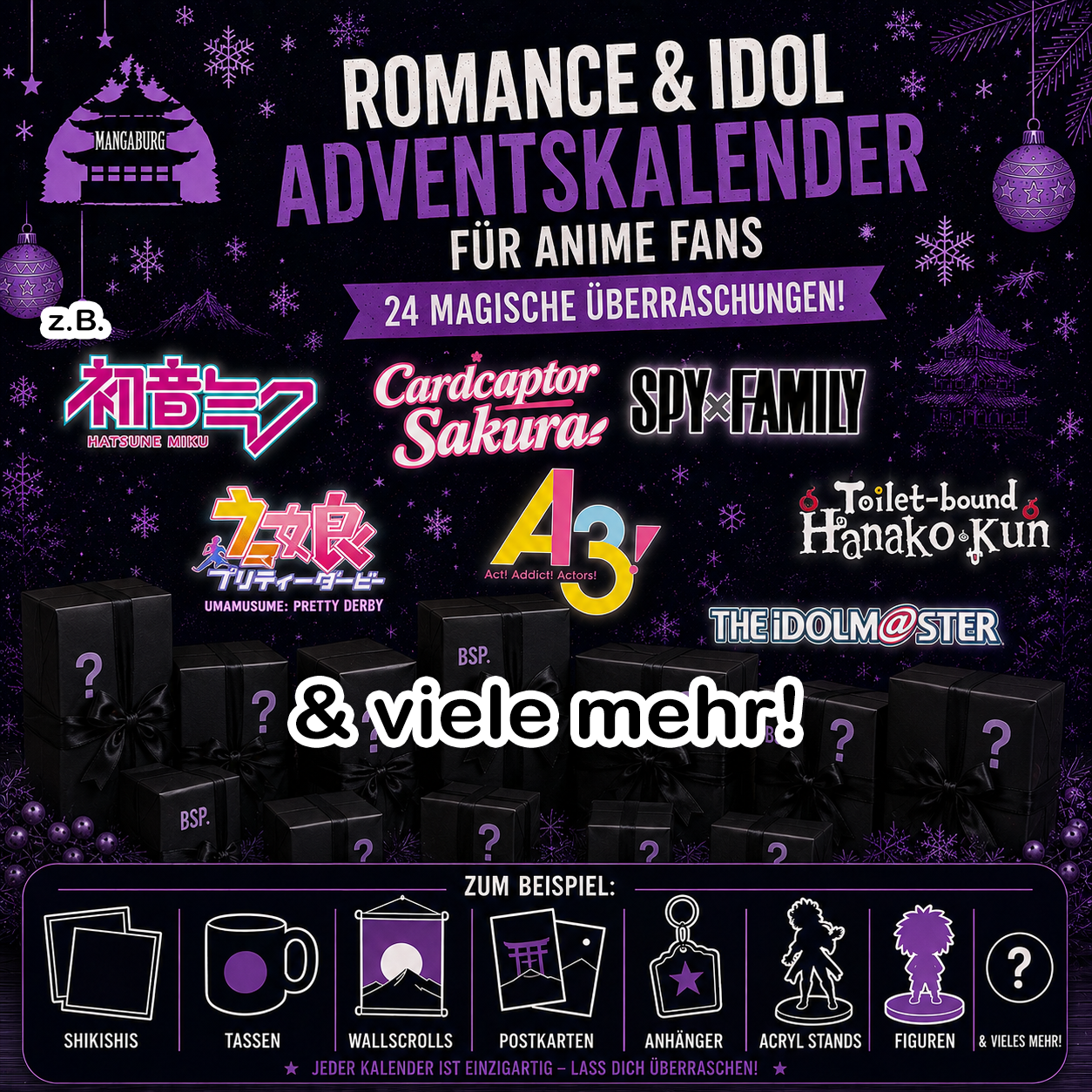 Adventskalender Merchandise - Shojo & Male-Idols 3 (inkl. 2 Anime-Figuren!)