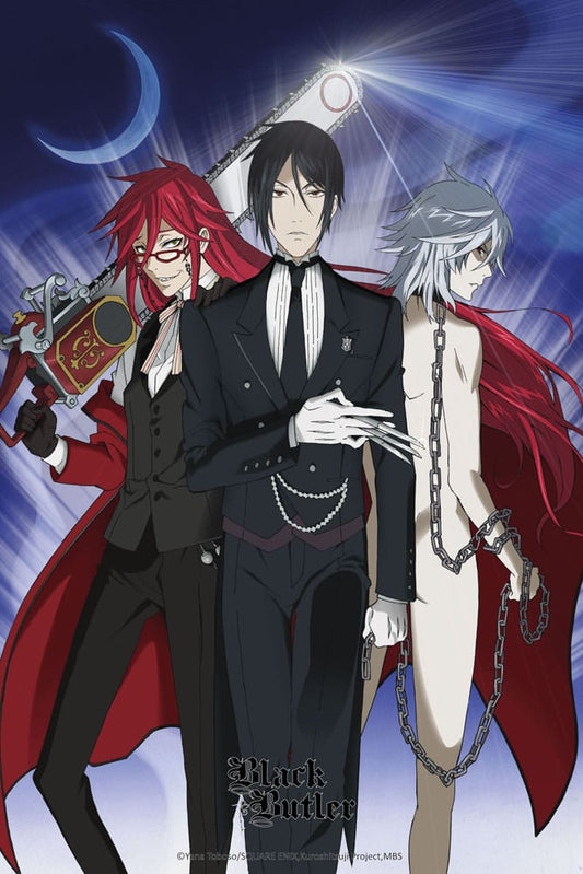 Black Butler - Sebastian, Grell & Pluto Wallscroll